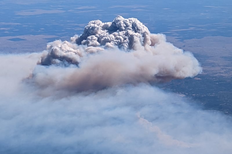An aerial view of the fire as it approaches Yosemite National Park. Reuters