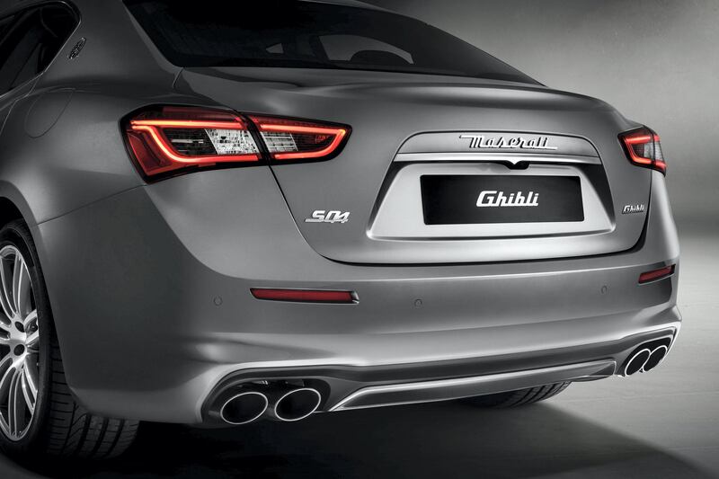 The rear of the Ghibli, with the all-important SQ4 badge