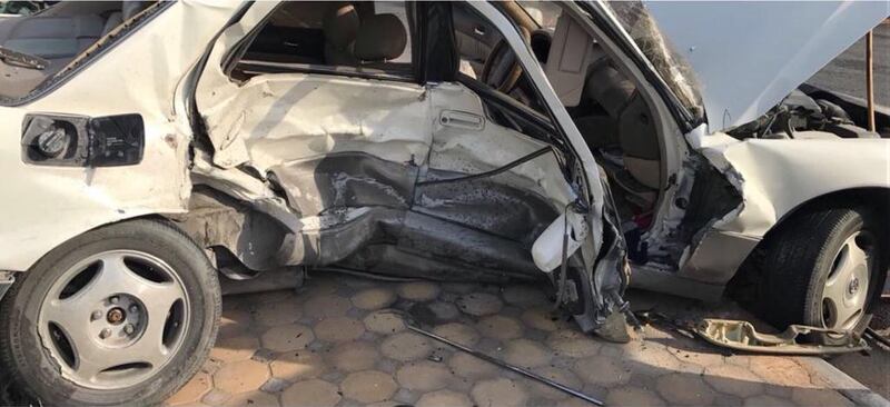 RAK Police said the driver made a U-turn without checking for oncoming traffic. Photo by RAK Police