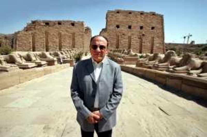 Luxor Governor Dr. Samir Farag poses for a photograph at Karnak Temple in Luxor on September 23, 2008. Photo: Victoria Hazou for the National *** Local Caption ***  VH_Luxor. (3).JPG
