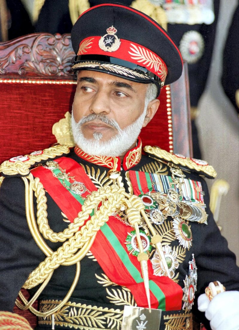 Picture dated 20 November 1995 shows Sultan Qaboos Bin Said of Oman attending the country's National Day in Muscat. (Photo by MOHAMMED MAHJOUB / AFP)