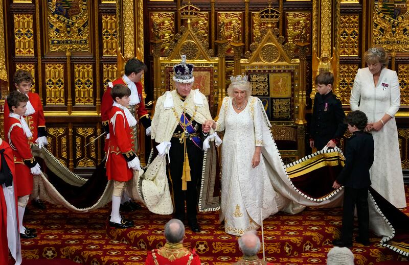 King Charles and Queen Camilla at the State Opening of Parliament in November 2023