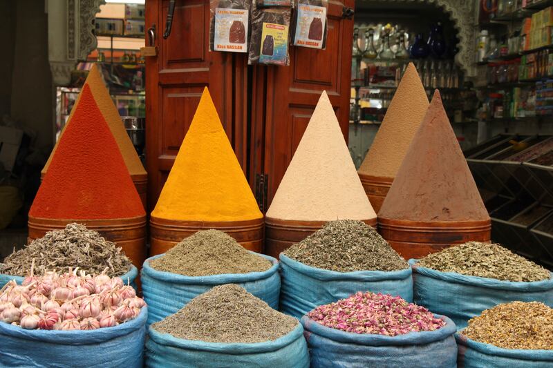 Spices on sale in the souq