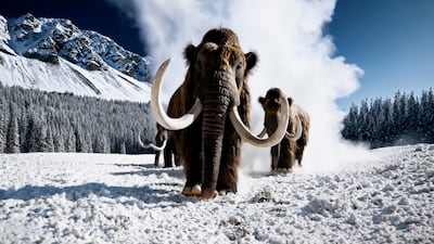 A video generated by Sora shows wooly mammoths walking in front of a snowy mountain. Photo: Screengrab / OpenAI