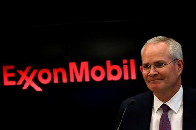 FILE PHOTO: Darren Woods, Chairman & CEO of Exxon Mobil Corporation attends a news conference at the New York Stock Exchange (NYSE) in New York, U.S., March 1, 2017. REUTERS/Brendan McDermid/File Photo