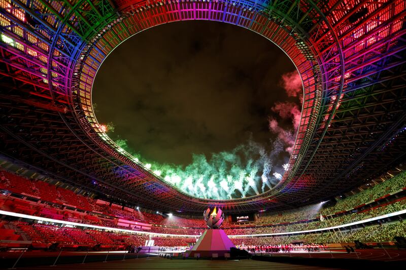 Fireworks during the closing ceremony of the Tokyo Paralympics at the Olympic Stadium on Sunday, September 5. Reuters