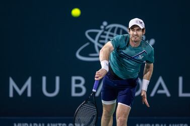 Andy Murray in action at the Mubadala World Tennis Championship. Victor Besa/The National.