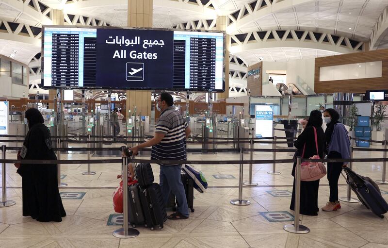 Some 385 international flights were scheduled to depart from nine airports across the kingdom on Monday, with social-distancing measures actively in place. AFP