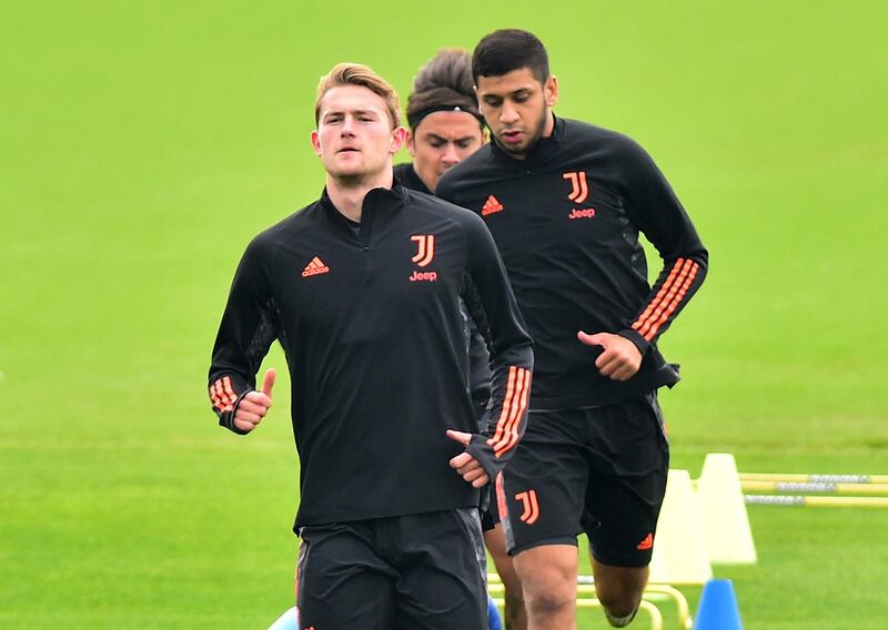 Juventus' Matthijs de Ligt and Hamza Rafia during training. Reuters