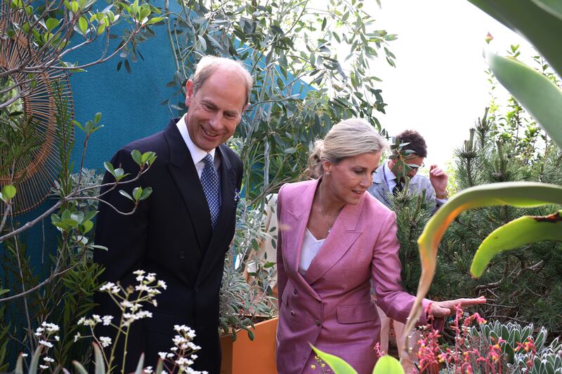 Prince Edward, Earl of Wessex, Queen Elizabeth's youngest son, and Sophie, Countess of Wessex, enjoy a tour of the Chelsea Flower Show. Getty Images