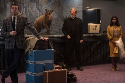 Jon Hamm, Jeff Bridges, and Cynthia Erivo in "Bad Times at the El Royale." Kimberley French / 20th Century Fox