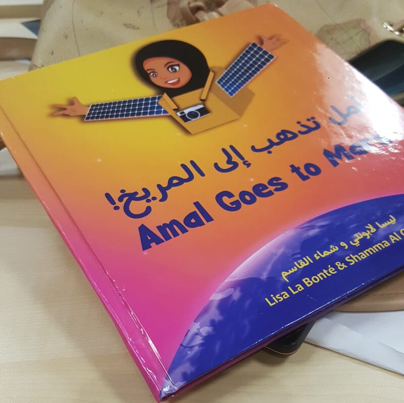 'Amal Goes to Mars' is a 32-page book that has 'personified' the Emirati spacecraft, Hope' to help capture the imagination of children. Photo: Lisa La Bonte