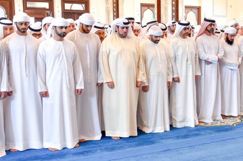 Supreme Council Member and Ruler of Umm Al Qaiwain, Sheikh Saud bin Rashid Al Mu'alla, along with Crown Prince of Dubai Sheikh Hamdan bin Mohammed bin Rashid Al Maktoum performed funeral prayer (Janazat prayer) on the  late Sheikh Mansour bin Ahmed bin Ali Al Thani, son of Sheikha Mariam bint Rashid bin Saeed Al Maktoum. Deputy Ruler of Dubai Sheikh Maktoum bin Mohammed bin Rashid Al Maktoum, Crown Prince of Ajman, Sheikh Ammar bin Humaid Al Nuaimi, Chief of the Abu Dhabi Crown Prince's Court, Sheikh Hamed bin Zayed Al Nahyan, Deputy Chairman of Dubai Police & Public Security Major General Sheikh Ahmed bin Rashid Al Maktoum, and  President of Dubai Civil Aviation Authority and Chairman and Chief Executive of Emirates Airline and Group Sheikh Ahmed bin Saeed Al Maktoum, and Sheikh Mansour bin Mohammed bin Rashid Al Maktoum, also performed the funeral prayer. The funeral prayer was performed at Zabeel Mosque. Wam