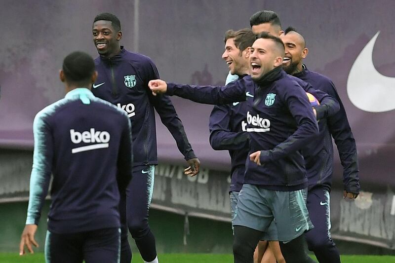 Barca players seem fairly relaxed ahead of the game, considered one of the most watched football matches around the world. AFP