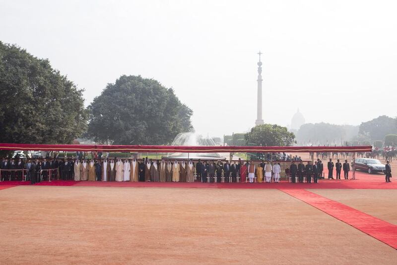 Dignitaries attend an official ceremony held at Rashtrapati Bhavan. Ryan Carter / Crown Prince Court — Abu Dhabi
