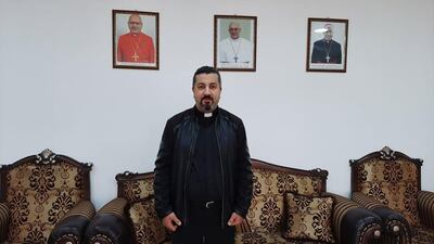 Ayman Hurmz, priest of St Joseph's Chaldean Catholic Church in Sulaimaniyah. Image: Dana Taib Menmy for The National