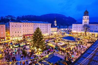 Salzburg's oldest market opens every year on the Thursday before the first Sunday of advent. Getty Images