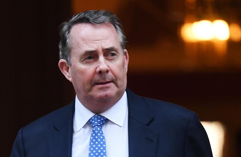 epa07398773 British Secretary for international trade Liam Fox departs No. 10 Downing Street following a cabinet meeting in London, Britain, 26 February 2019. British Prime Minister Theresa May is set to propose a Commons vote on a no-deal Brexit and a Brexit delay if her plan is rejected.  EPA/ANDY RAIN