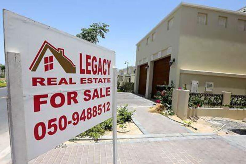 Dubai's property market has bounced back in the past two years after experiencing one of the world's deepest property crashes in 2009. Above, villas are being advertised for sale in Al Furjan area near Discovery Gardens in Dubai. Pawan Singh / The National