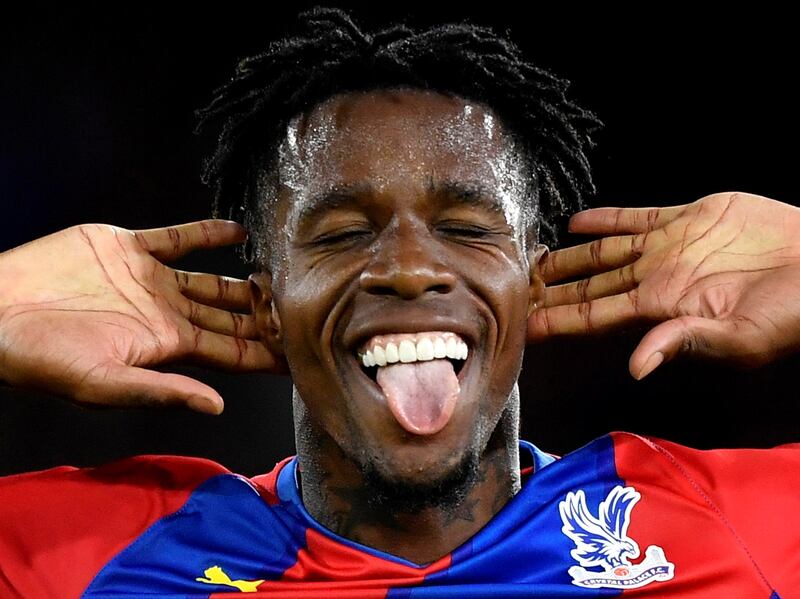 Crystal Palace's Wilfried Zaha celebrates scoring against Brighton in the Premier League game at Selhurst Park, London, on Monday, September 27. Reuters