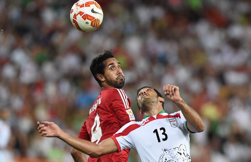 Midfielder Habib Fardan, left, shown during UAE's Asian Cup group match against Iran in January. Dave Hunt / EPA / January 19, 2015