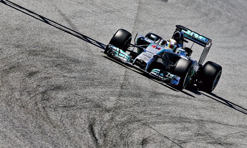British Formula One driver Lewis Hamilton of Mercedes in action during the second practice session for the Spanish Grand Prix at Circuit de Catalunya in Montmelo, Spain, on May 9, 2014. Srdjan Suki / EPA