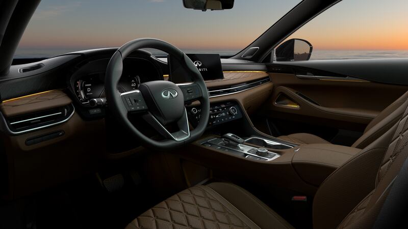 Designers take inspiration from “ripples on a pond" for the leather seats and interior.