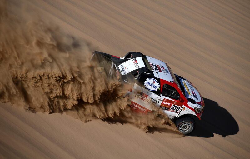 Fernando Alonso in action during Stage 2. AFP