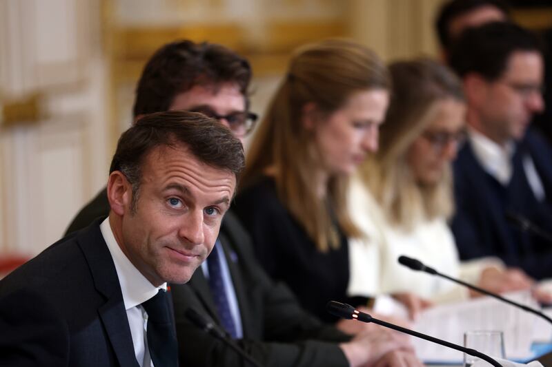 French President Emmanuel Macron is hosting a meeting to discuss humanitarian needs in the besieged Gaza Strip. EPA
