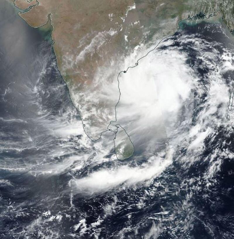 A satellite image of Cyclone Fani as it approaches the east coast of India. EPA