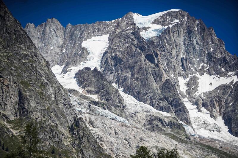 Planpincieux glacier from the village of La Palud, in Courmayeur, Val Ferret, northwestern Italy. AFP