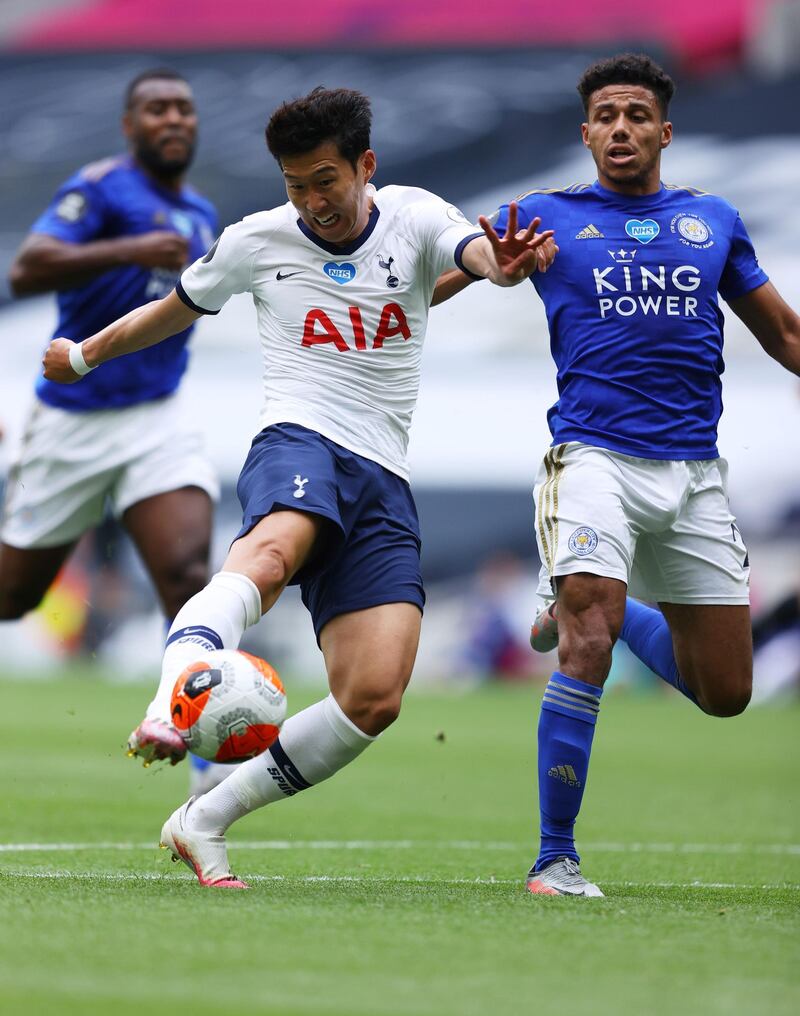 Son Heung-min - 7: Showed great pace and footwork before his shot was deflected into the net for the opening goal. Forced Schmeichel into making good save later in first half. AFP