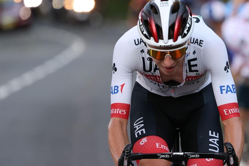 UAE Team Emirates rider Tadej Pogacar secured his first stage win at the Tour de France.. AFP