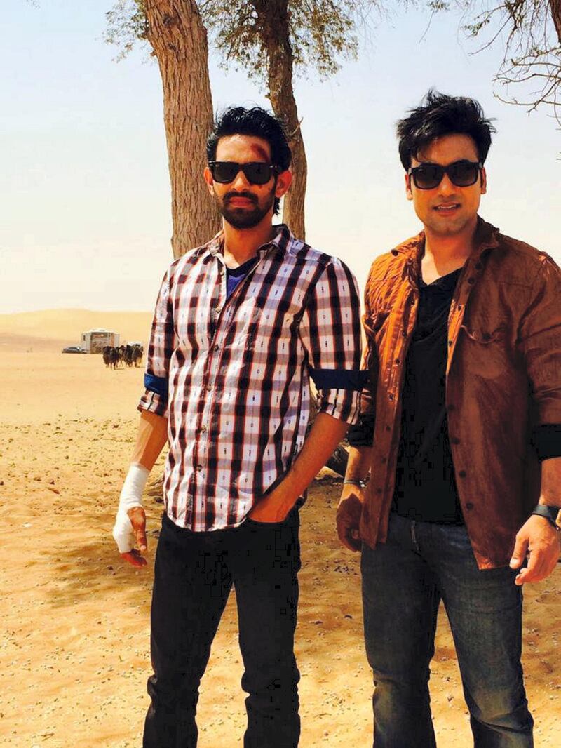 Bollywood actor Vikrant Massey and Naren Kumar on the set of 'Switchh'. Courtesy Artbeat Productions
