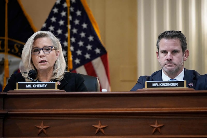 Republicans Liz Cheney and Adam Kinzinger were censured by their party for involvement in the committee probe. AFP