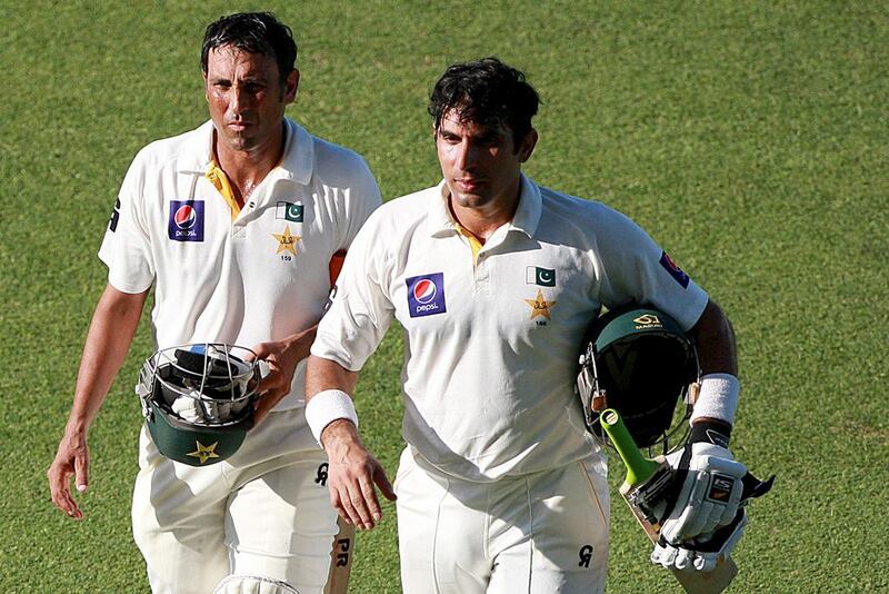 Misbah-ul-Haq, right, has been praised as well as criticised by the media and public. Satish Kumar / The National