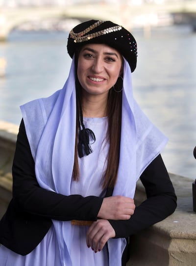 LONDON 6th February 2020. Yazidi Choir member Dlvin Ahemd on the terrace of the Houses of Parliament in London. Stephen Lock for the National . Words: Claire Corkery. 