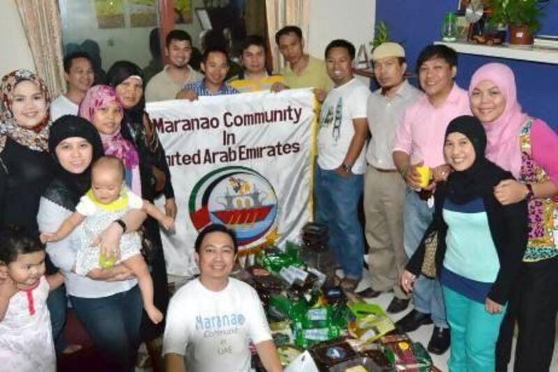 Members of the Maranao Community in the UAE shipped 500kg of dates to underprivileged Filipino Muslims in their home country. Photo courtesy Marcom UAE