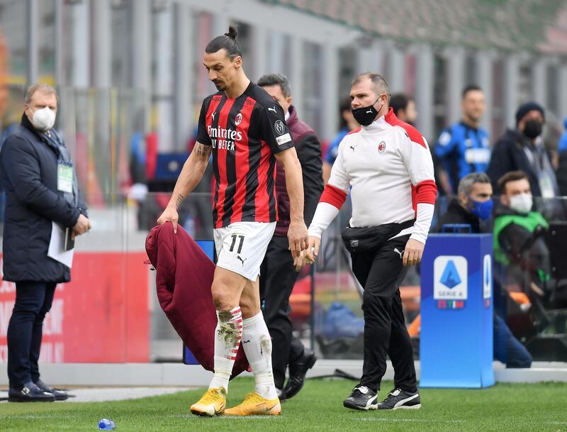 AC Milan's Zlatan Ibrahimovic after being substituted. Reuters