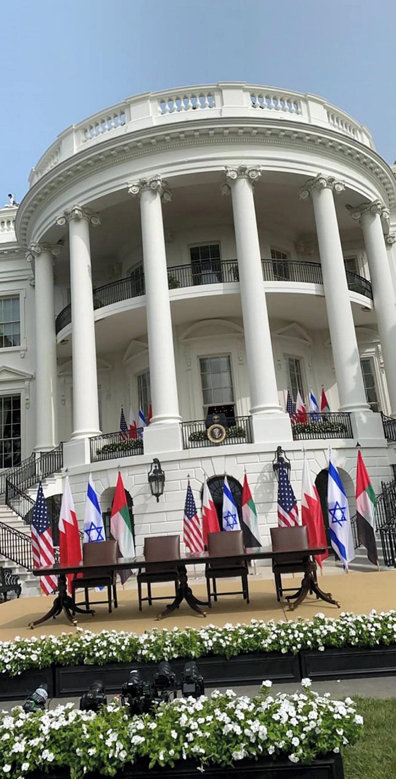 Preparations under way at the White House for the signing of the Abraham Accord.