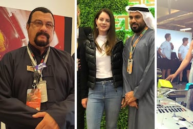 Celebrities at the Abu Dhabi F1: Steven Seagal, Lana Del Rey and Nomzamo Mbatha. Instagram, Twitter 