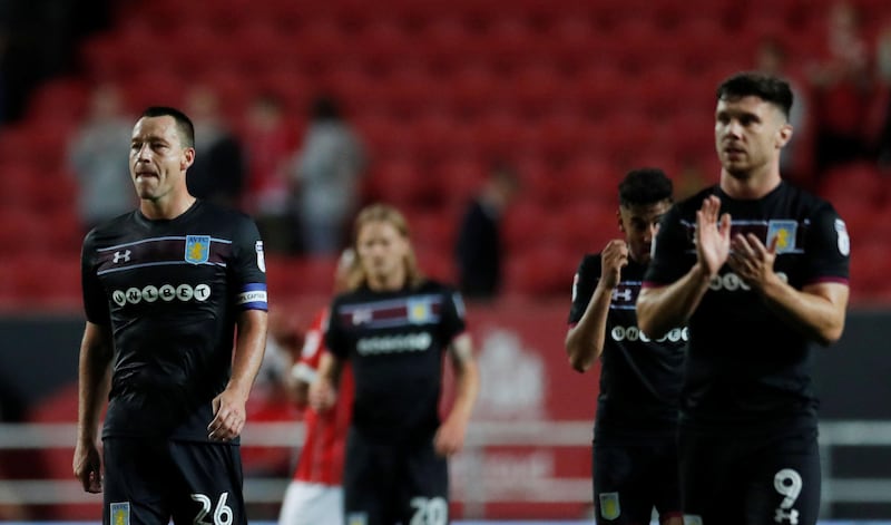 Football Soccer - Championship - Bristol City vs Aston Villa - Bristol, Britain - August 25, 2017   Aston Villa's John Terry after the match    Action Images/Andrew Couldridge    EDITORIAL USE ONLY. No use with unauthorized audio, video, data, fixture lists, club/league logos or "live" services. Online in-match use limited to 45 images, no video emulation. No use in betting, games or single club/league/player publications. Please contact your account representative for further details.