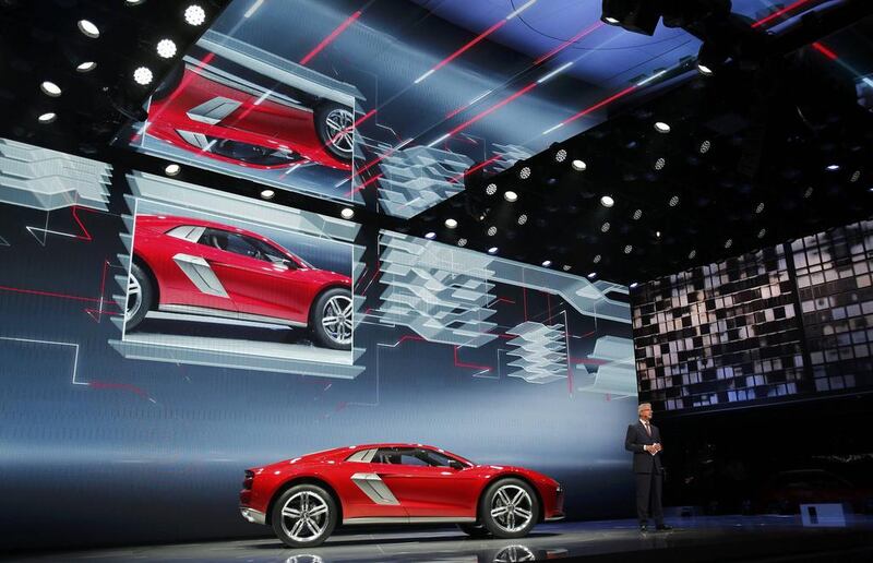 Audi CEO, Rupert Stadler presents the new "Audi Nanuk" during at the Frankfurt Motor Show. Wolfgang Rattay / Reuters

