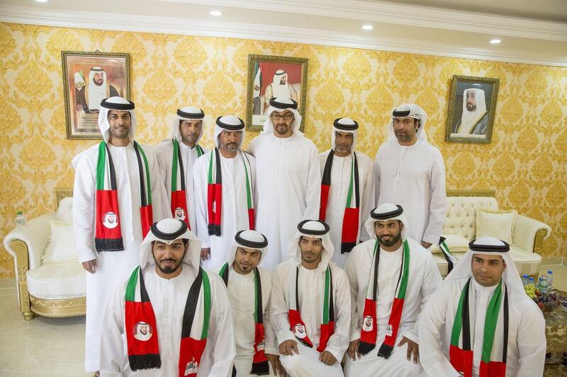 Sheikh Mohamed bin Zayed visited the brothers of a Kalba family serving in the Armed Forces. Mohamed Al Hammadi / Crown Prince Court - Abu Dhabi 