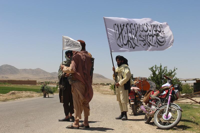 epa07674969 Afghan Taliban patrol in Waghaz district of Ghazni, Afghanistan, 26 June 2019. Commanders of the Taliban insurgency have threatened to attack media outlets and their staff throughout Afghanistan unless they stop airing advertisements critical with the radical militant group. The Islamist group, which has been engaged in a brutal struggle against the government in Kabul and the United States-led international coalition since the latter invaded Afghanistan in 2001, said it was closely monitoring all media outlets to ensure they complied with their demand  EPA/STRINGER