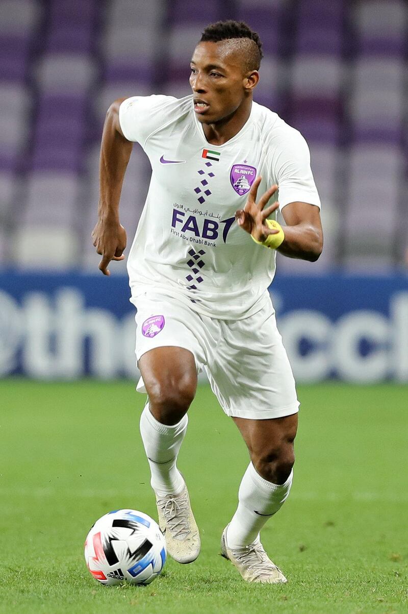 Al Ain, United Arab Emirates - Reporter: Amith Passela: Kodjo Fo Doh Laba of Al Ain. Al Ain take on Al Nassr in the 2020 Asian Champions League. Tuesday, February 18th, 2020. Hazza bin Zayed Stadium, Al Ain. Chris Whiteoak / The National