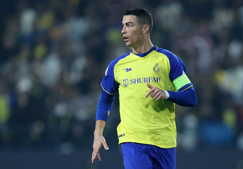 Cristiano Ronaldo of Al Nassr during the game. Getty 