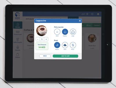 The screen on which motorists can order fuel and other goods. Courtesy Adnoc Distribution 