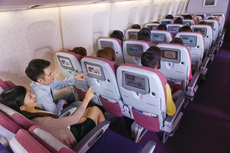 Economy class on China Airlines' 747. Courtesy China Airlines