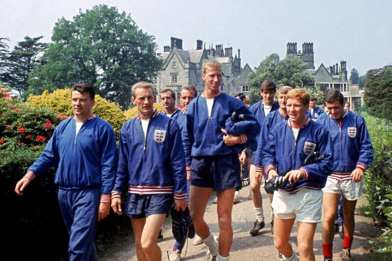 Jack Charlton (centre) with his England teammates. PA